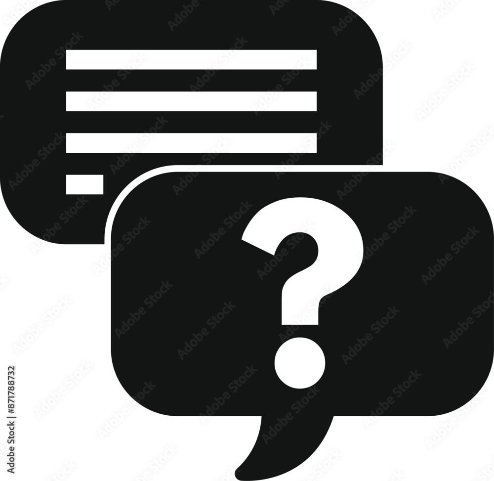 Poster simple icon of a question mark speech bubble replying to a message
