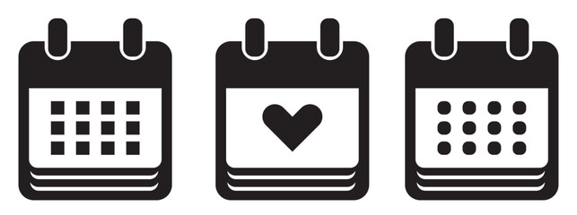 Callendar icon. Calendar planner icon collection. Reminder organizer event signs. Calendar notification icon. Business plan schedule. Stock vector