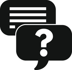 Simple icon of a question mark speech bubble replying to a message
