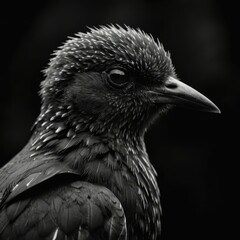 Fototapeta premium Professional Black and White Bird Photography. Closeup