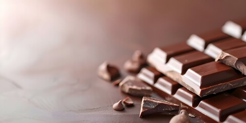 Immerse in the World Chocolate Day spirit with a lifelike chocolate backdrop. Concept Chocolate Backdrop, World Chocolate Day, Lifelike Setting, Sweet Photography, Tempting Treats