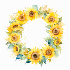 frame of sunflowers