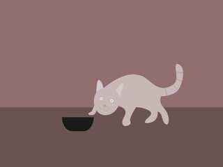 flat design cat vector illustration
