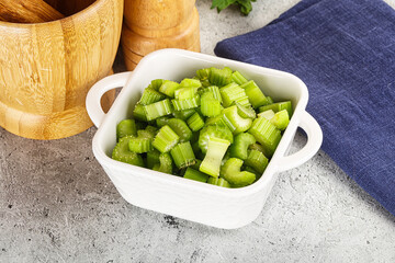 Vegan cuisine - Sliced celery stem