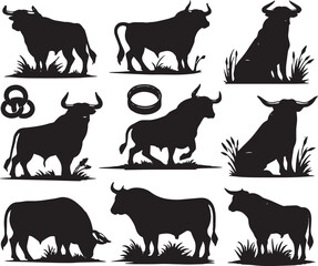 farm animals silhouettes