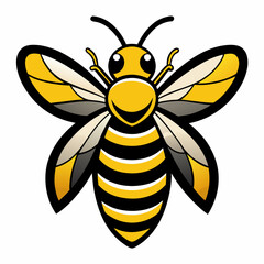 bee logo icon black shape white background