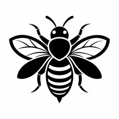 bee logo icon black shape white background