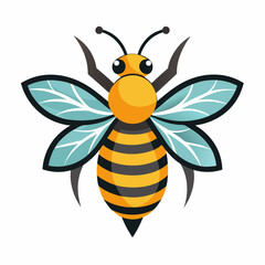 bee logo icon black shape white background