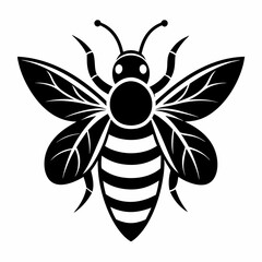 bee logo icon black shape white background