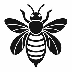 bee logo icon black shape white background