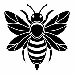 bee logo icon black shape white background