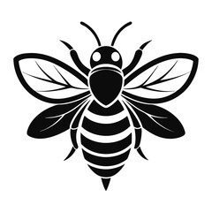 bee logo icon black shape white background