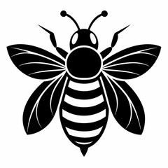 bee logo icon black shape white background