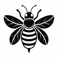 bee logo icon black shape white background