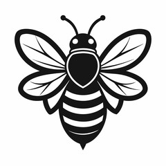 bee logo icon black shape white background
