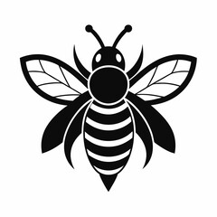 bee logo icon black shape white background