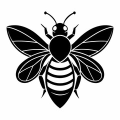 bee logo icon black shape white background