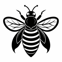 bee logo icon black shape white background