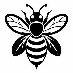 bee logo icon black shape white background