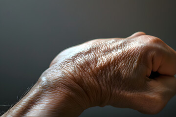 Naklejka premium Human hand. Male skin pattern. Dermatology background. Health skin.