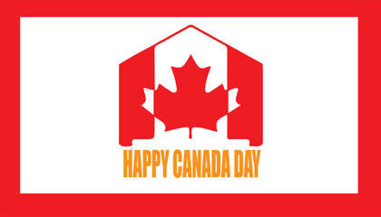 Happy Canada Day illustration background banner header with red maple leaves and stars. Black background. 1st of July national holiday design. Greeting card poster.Happy Canada Day illustration backgr