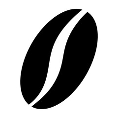 Coffee bean silhouette icon with simple and modern design