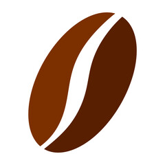 Coffee bean icon with simple and modern design isolated on transparent background