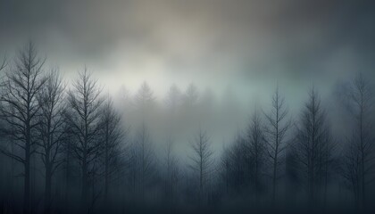Obraz premium Winter with fog abstract background with matellic colours behind dark
