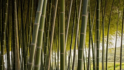 Fototapeta premium Botanical Beauty: A Close-up of Bamboos