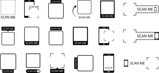 Scan qr code icon. Scan me template Qr code for smartphone. QR code Payment. QR code for payment app. Vector illustration.