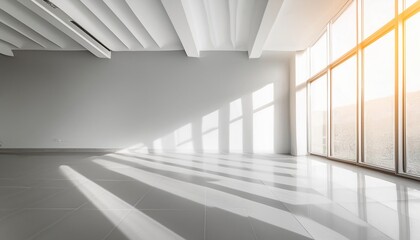 Empty Room with Sunlight Streaming Through Large Window