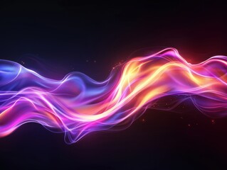 Naklejka premium Abstract waves and curves in a smooth flow copy space, elegant, futuristic, silhouette, minimalist background