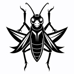 Grasshopper logo icon black shape white background