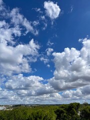 beautiful clouds in the blue sky, vertical format