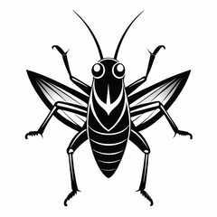 Fototapeta premium Grasshopper logo icon black shape white background