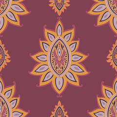Maroon Background Floral Pattern vector