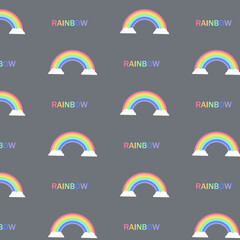 Rainbow pattern with inscription on a gray background