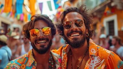 Happy couple celebrating diversity, inclusivity and pride  empowerment in the LGBTQ community.