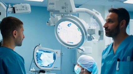 Modern hospital emergency department operating room where doctors and surgeons perform surgery. - Powered by Adobe