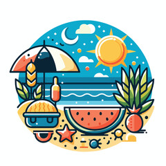 Summer Themed Vector Images
