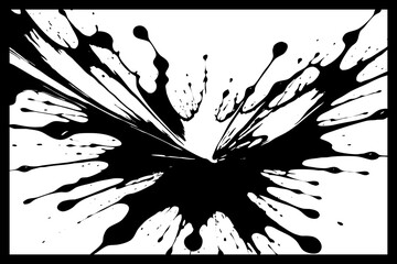 Abstract black and white pattern. For use in graphics. Minimalist illustration for printing on wall decorations . Ink stains
