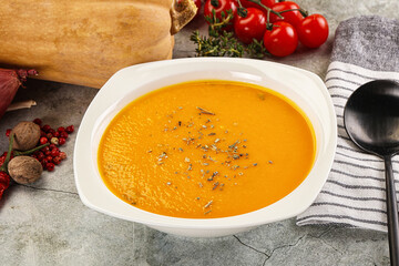 Vegetarian Pumpkin soup with spices