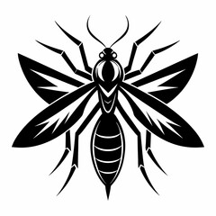 Mosquito logo icon black shape white background