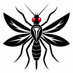 Mosquito logo icon black shape white background