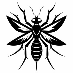 Mosquito logo icon black shape white background