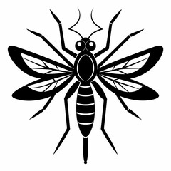 Obraz premium Mosquito logo icon black shape white background