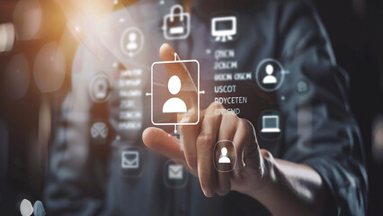 Businessman use laptop with advertising on website,Digital marketing concept,Advertising, Digital marketing commerce online sale concept, online purchase, online sale abs concept, generative ai