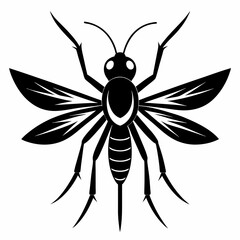 Mosquito logo icon black shape white background