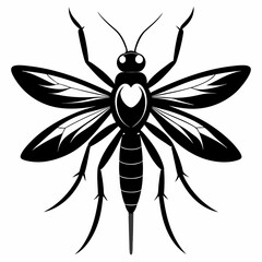 Mosquito logo icon black shape white background