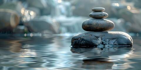 Creating Tranquil Mental Wellness Environments with Digital Overlays of Calming Patterns in Serene Landscapes. Concept Mental Wellness Environments, Digital Overlays, Calming Patterns